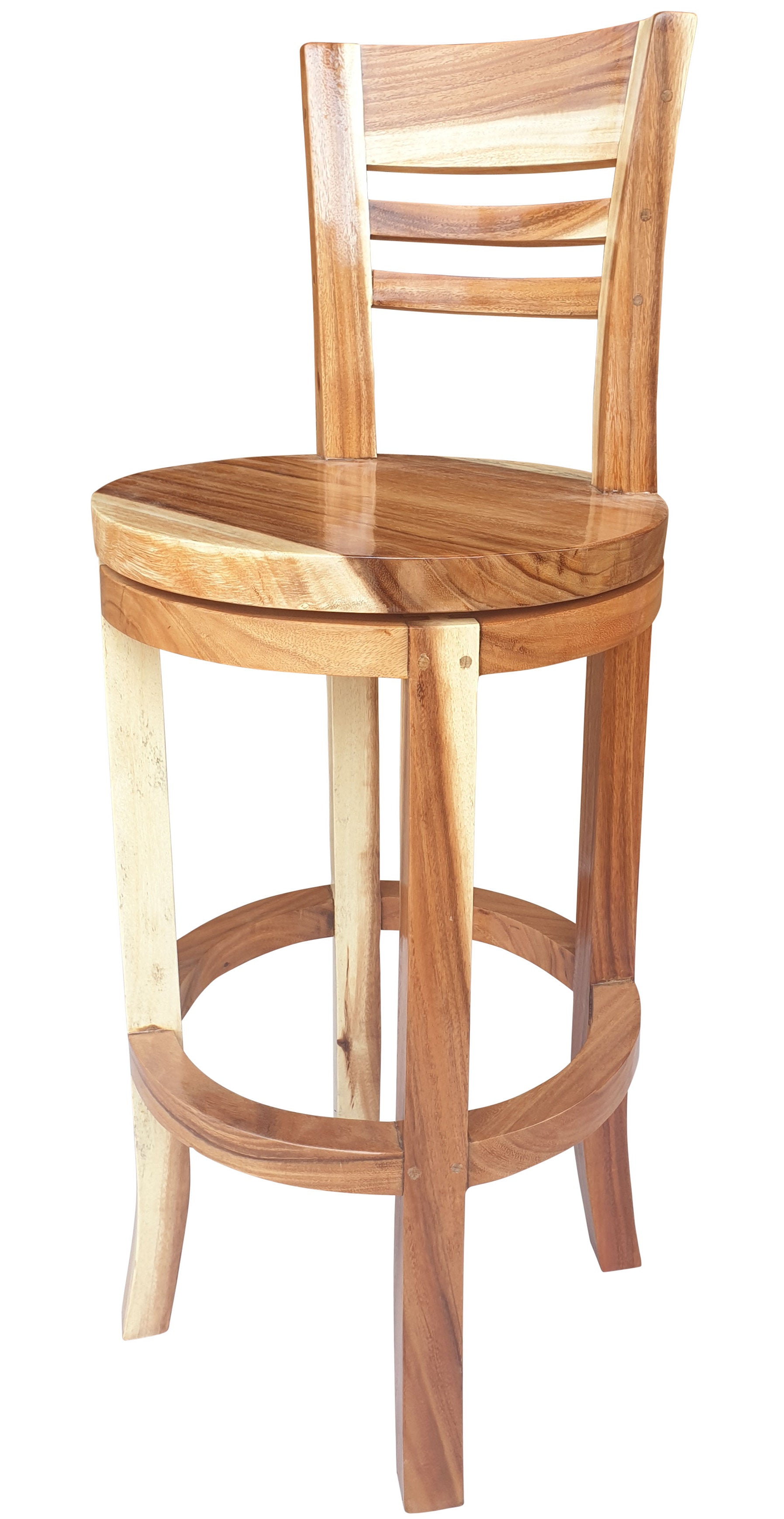 Swivel Solid Wood Bar Stool - From Where - 