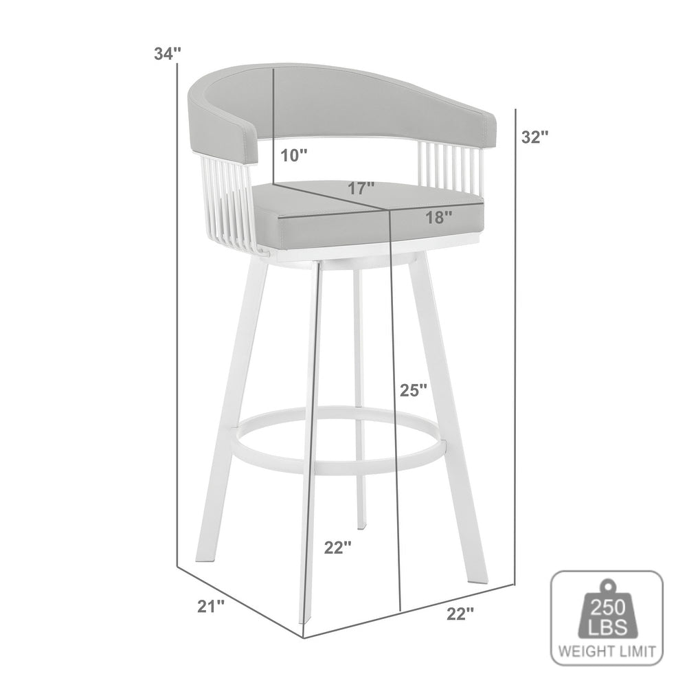 Swivel Upholstered Counter Stool with Metal Base - From Where - 