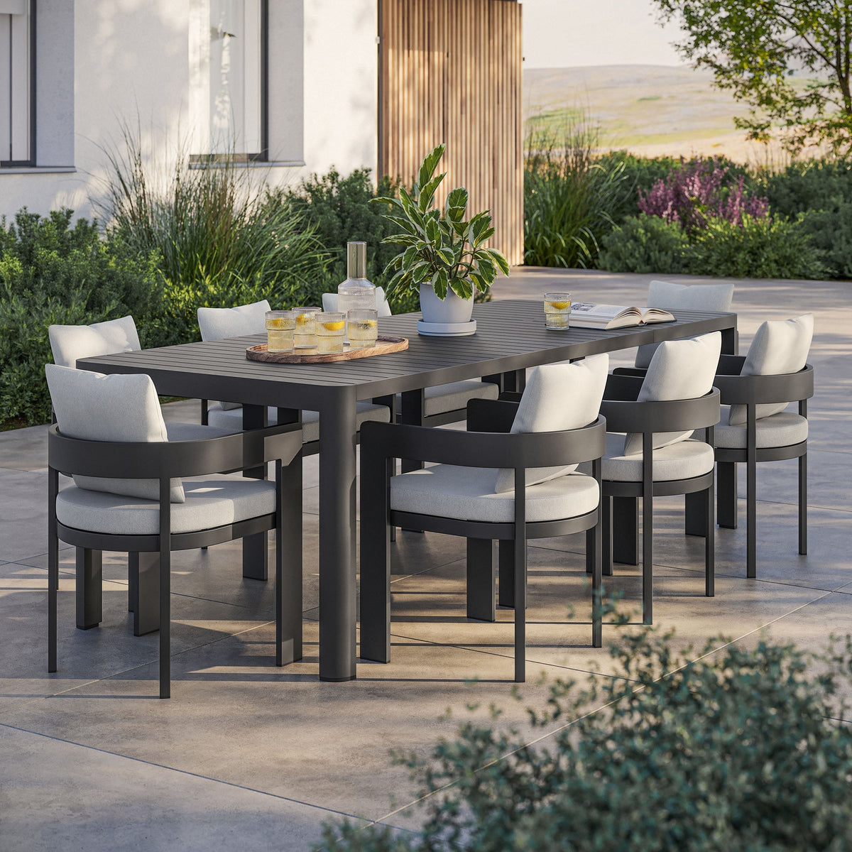 Tahoe 9 - Piece Aluminum Outdoor Dining Set - From Where Finds - 