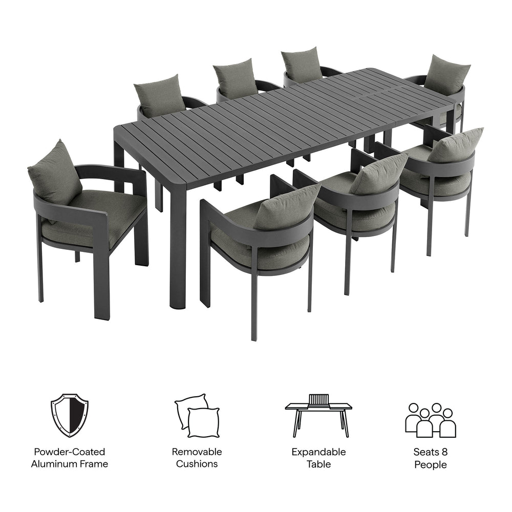 Tahoe 9 - Piece Aluminum Outdoor Dining Set - From Where Finds - 