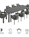 Tahoe 9 - Piece Aluminum Outdoor Dining Set - From Where Finds - 