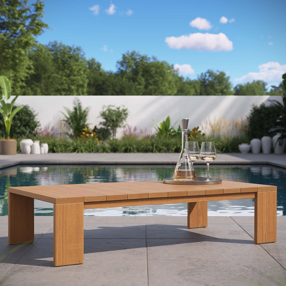 Tahoe Outdoor Patio Acacia Wood Coffee Table - From Where Finds - 