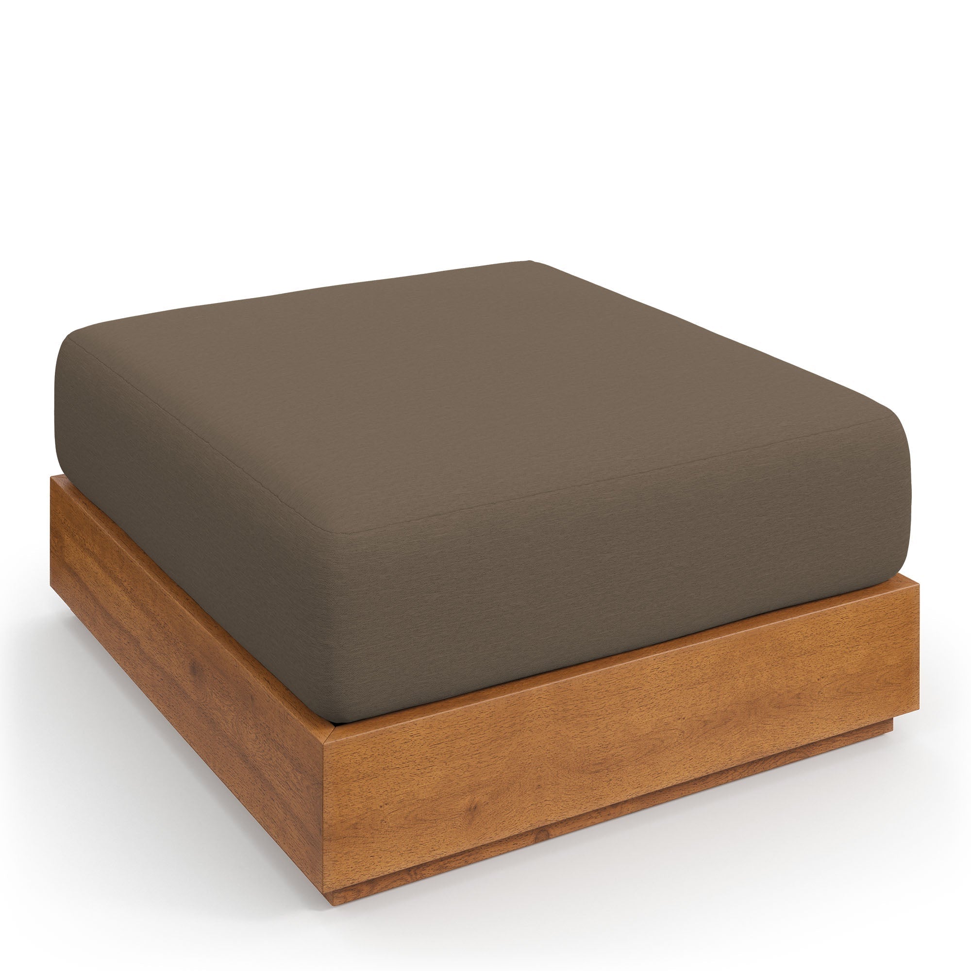 Tahoe Outdoor Patio Acacia Wood Ottoman - From Where Finds - 