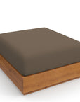 Tahoe Outdoor Patio Acacia Wood Ottoman - From Where Finds - 