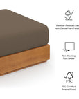 Tahoe Outdoor Patio Acacia Wood Ottoman - From Where Finds - 