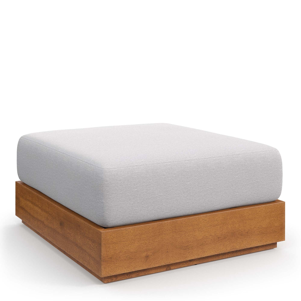 Tahoe Outdoor Patio Acacia Wood Ottoman - From Where Finds - 