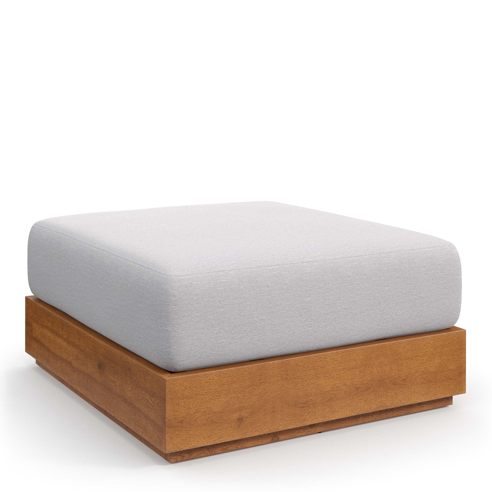 Tahoe Outdoor Patio Acacia Wood Ottoman - From Where Finds - 