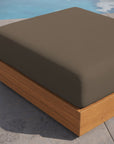 Tahoe Outdoor Patio Acacia Wood Ottoman - From Where Finds - 