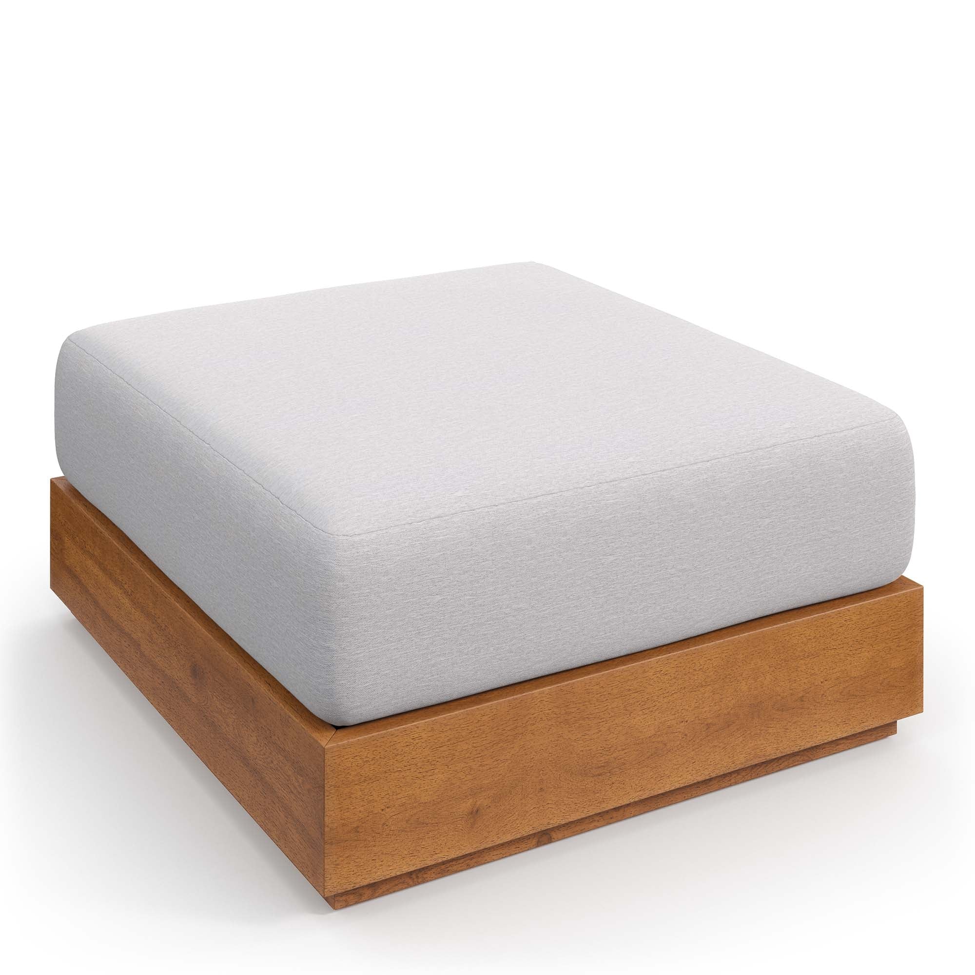 Tahoe Outdoor Patio Acacia Wood Ottoman - From Where Finds - 
