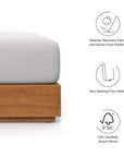 Tahoe Outdoor Patio Acacia Wood Ottoman - From Where Finds - 
