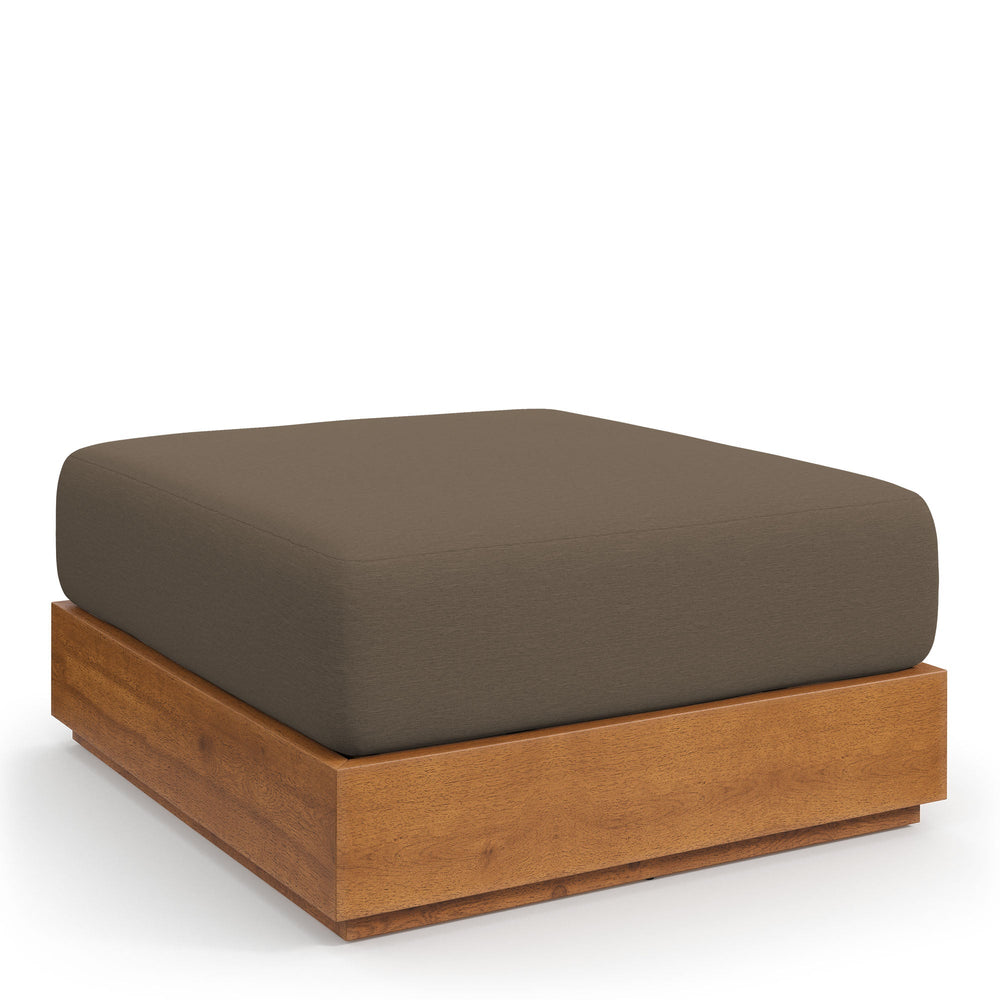Tahoe Outdoor Patio Acacia Wood Ottoman - From Where Finds - 