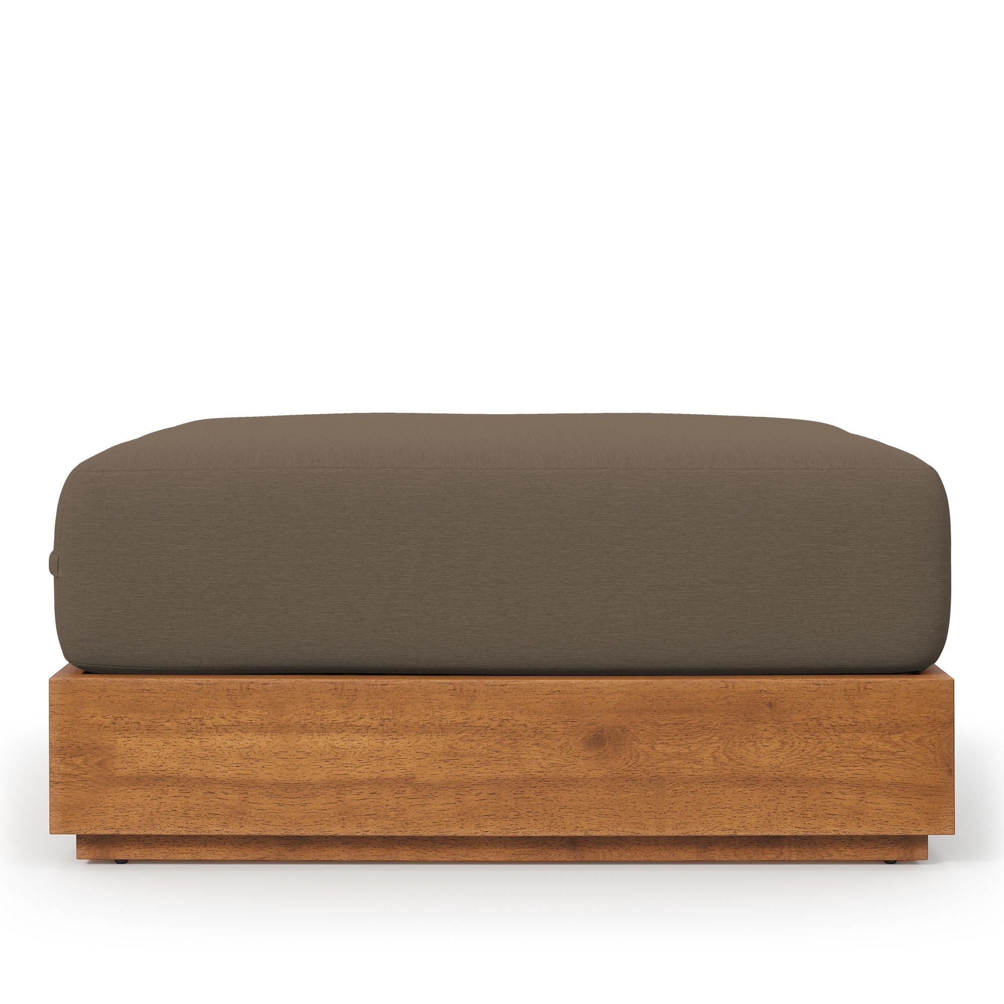 Tahoe Outdoor Patio Acacia Wood Ottoman - From Where Finds - 