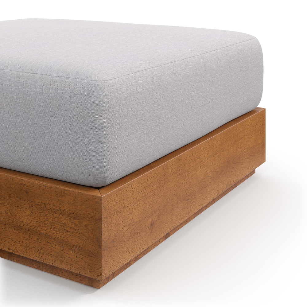 Tahoe Outdoor Patio Acacia Wood Ottoman - From Where Finds - 