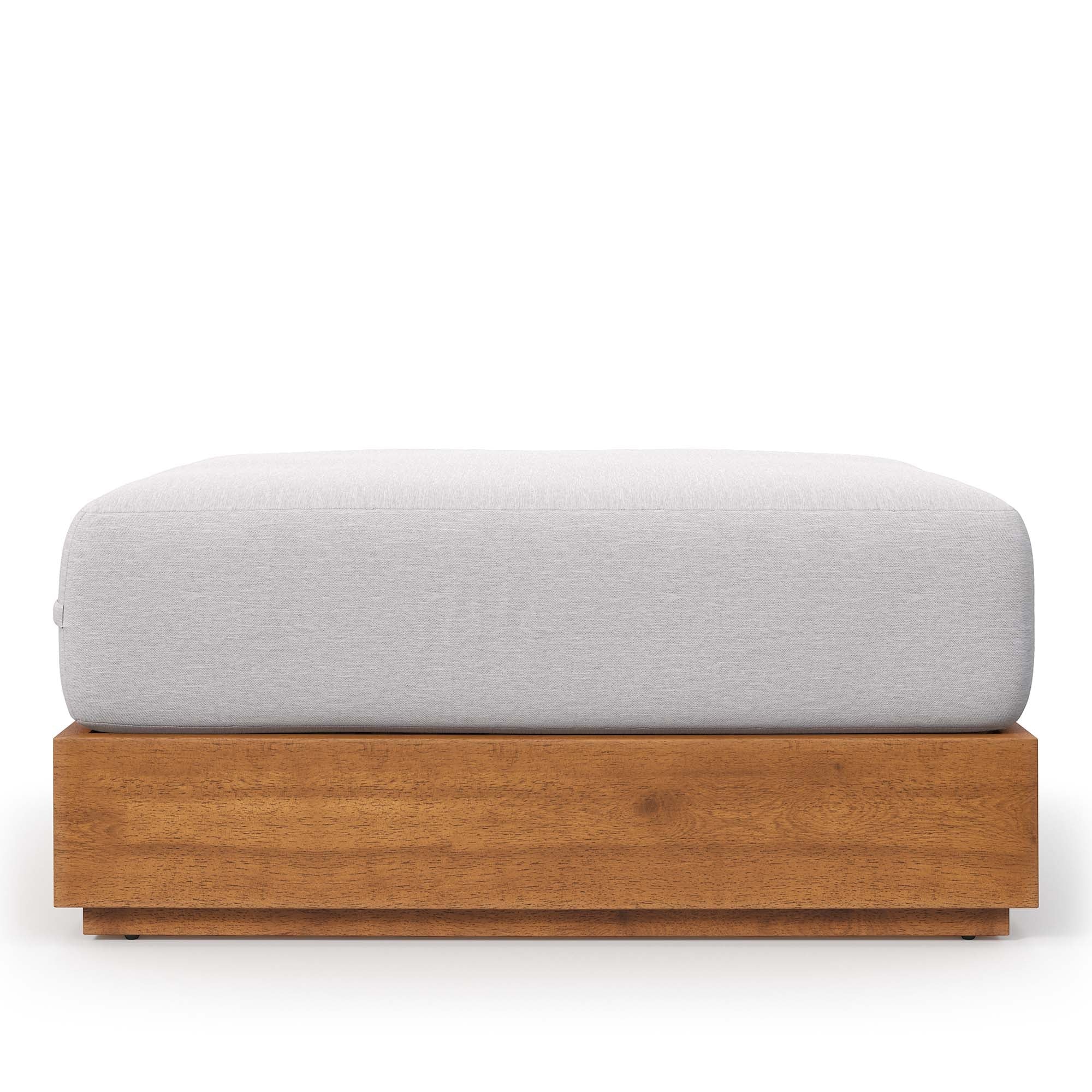 Tahoe Outdoor Patio Acacia Wood Ottoman - From Where Finds - 