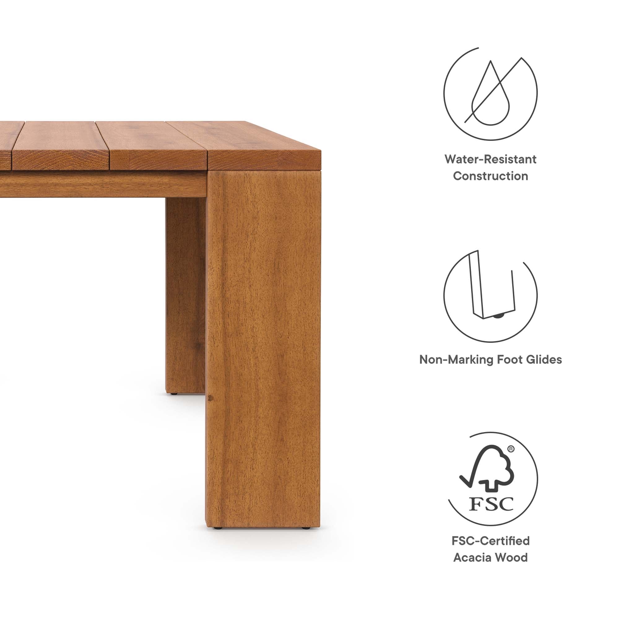 Tahoe Outdoor Patio Acacia Wood Side Table - From Where Finds - 