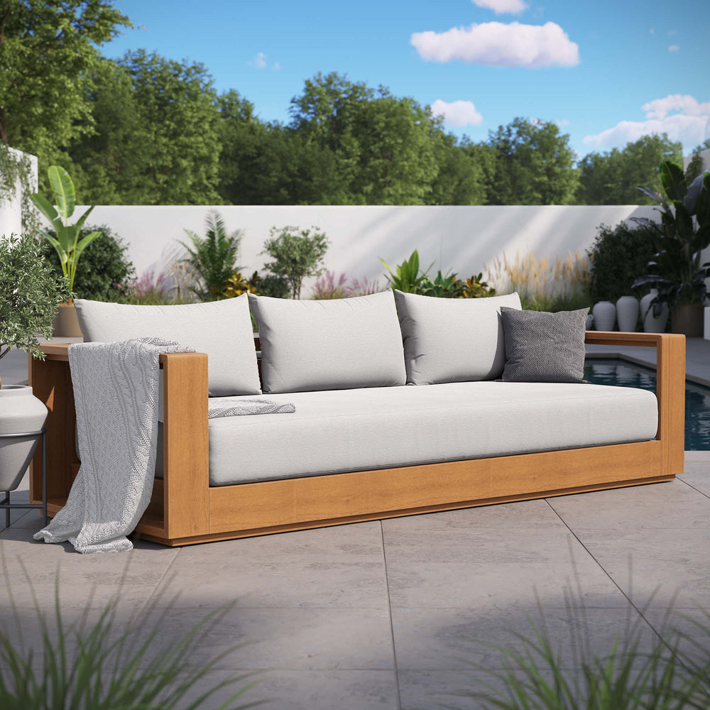 Tahoe Outdoor Patio Acacia Wood Sofa - From Where Finds - 