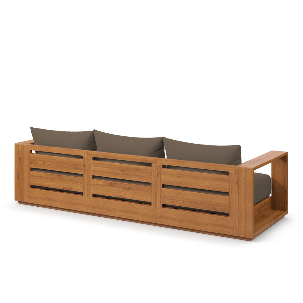 Tahoe Outdoor Patio Acacia Wood Sofa - From Where Finds - 