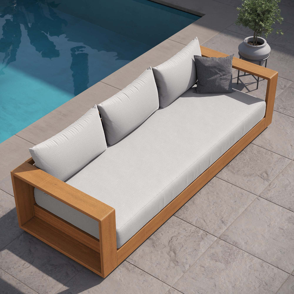 Tahoe Outdoor Patio Acacia Wood Sofa - From Where Finds - 