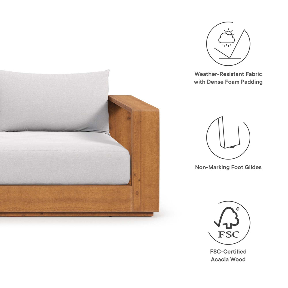 Tahoe Outdoor Patio Acacia Wood Sofa - From Where Finds - 