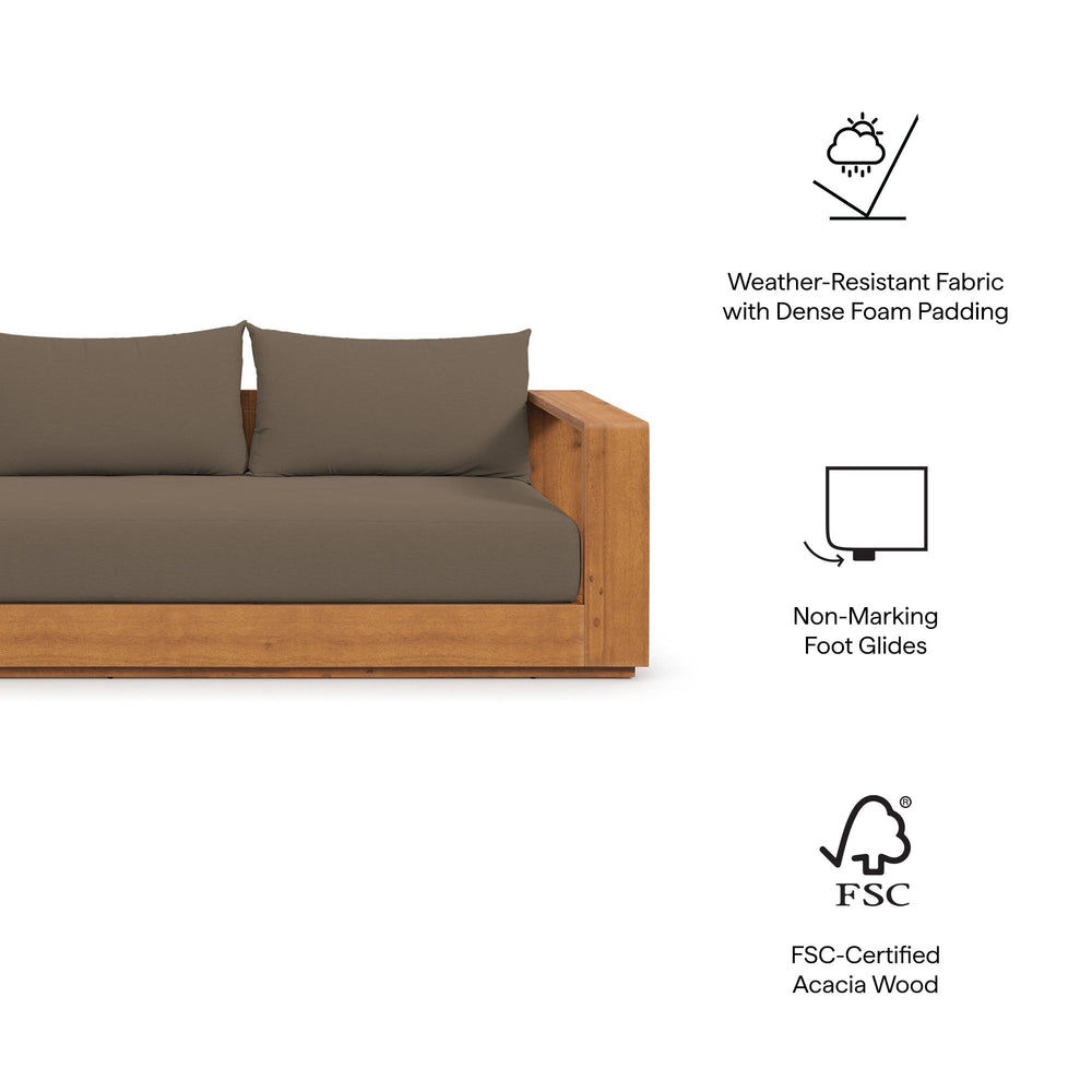 Tahoe Outdoor Patio Acacia Wood Sofa - From Where Finds - 