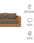 Tahoe Outdoor Patio Acacia Wood Sofa - From Where Finds - 