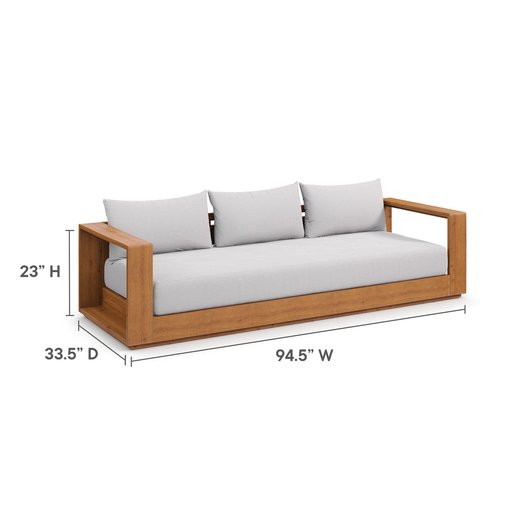 Tahoe Outdoor Patio Acacia Wood Sofa - From Where Finds - 