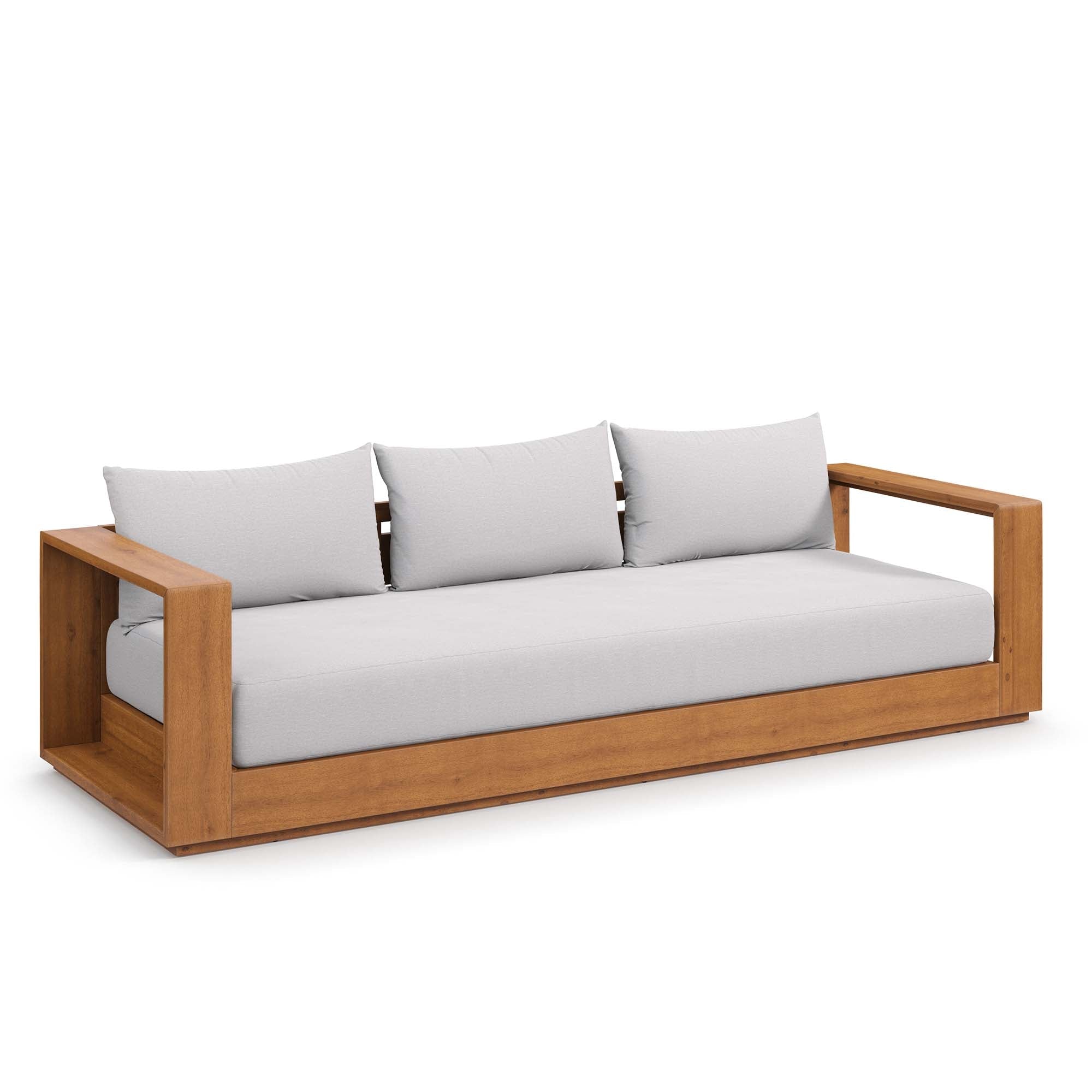 Tahoe Outdoor Patio Acacia Wood Sofa - From Where Finds - 