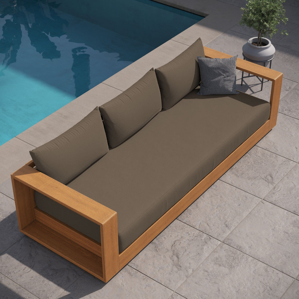 Tahoe Outdoor Patio Acacia Wood Sofa - From Where Finds - 