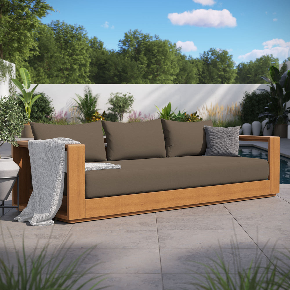 Tahoe Outdoor Patio Acacia Wood Sofa - From Where Finds - 