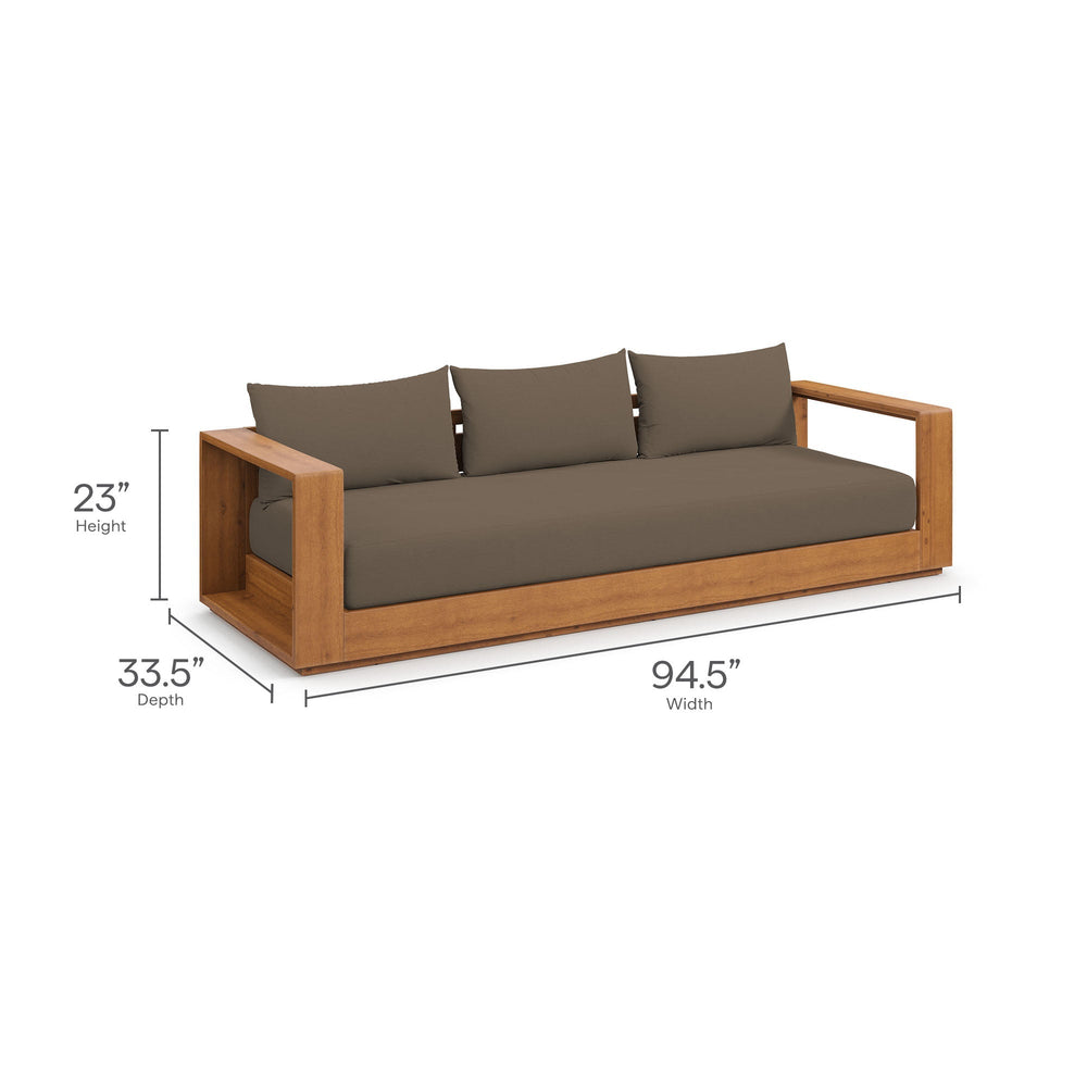 Tahoe Outdoor Patio Acacia Wood Sofa - From Where Finds - 