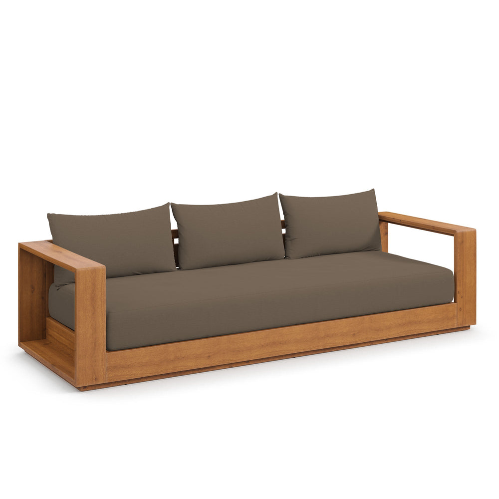 Tahoe Outdoor Patio Acacia Wood Sofa - From Where Finds - 