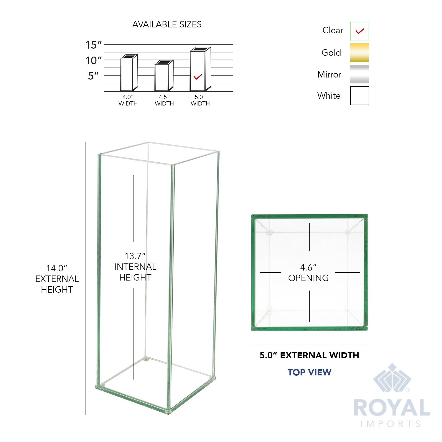 Tall Rectangle Glass Vase Centerpiece - From Where - 