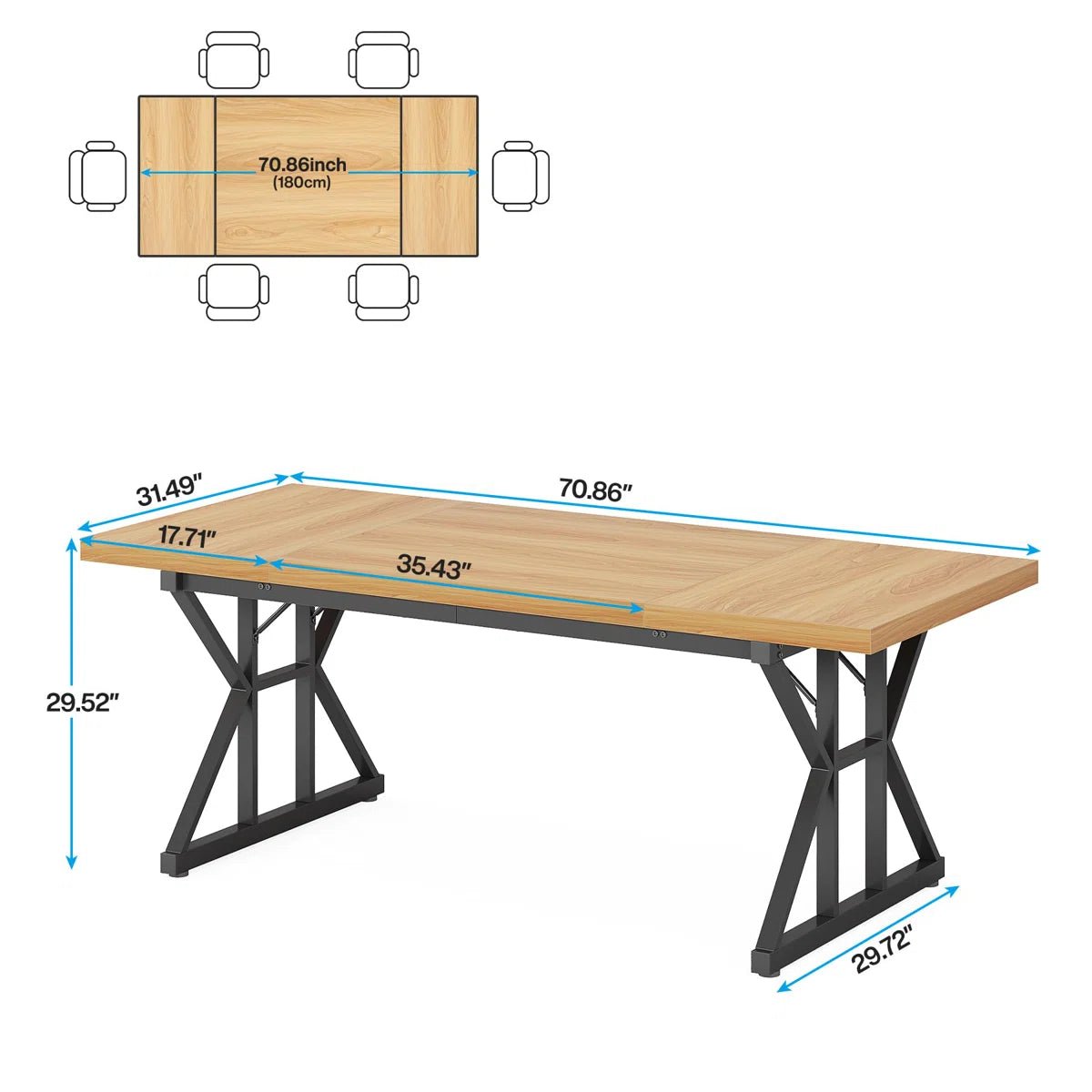 Taneja Metal Base Dining Table - From Where - 