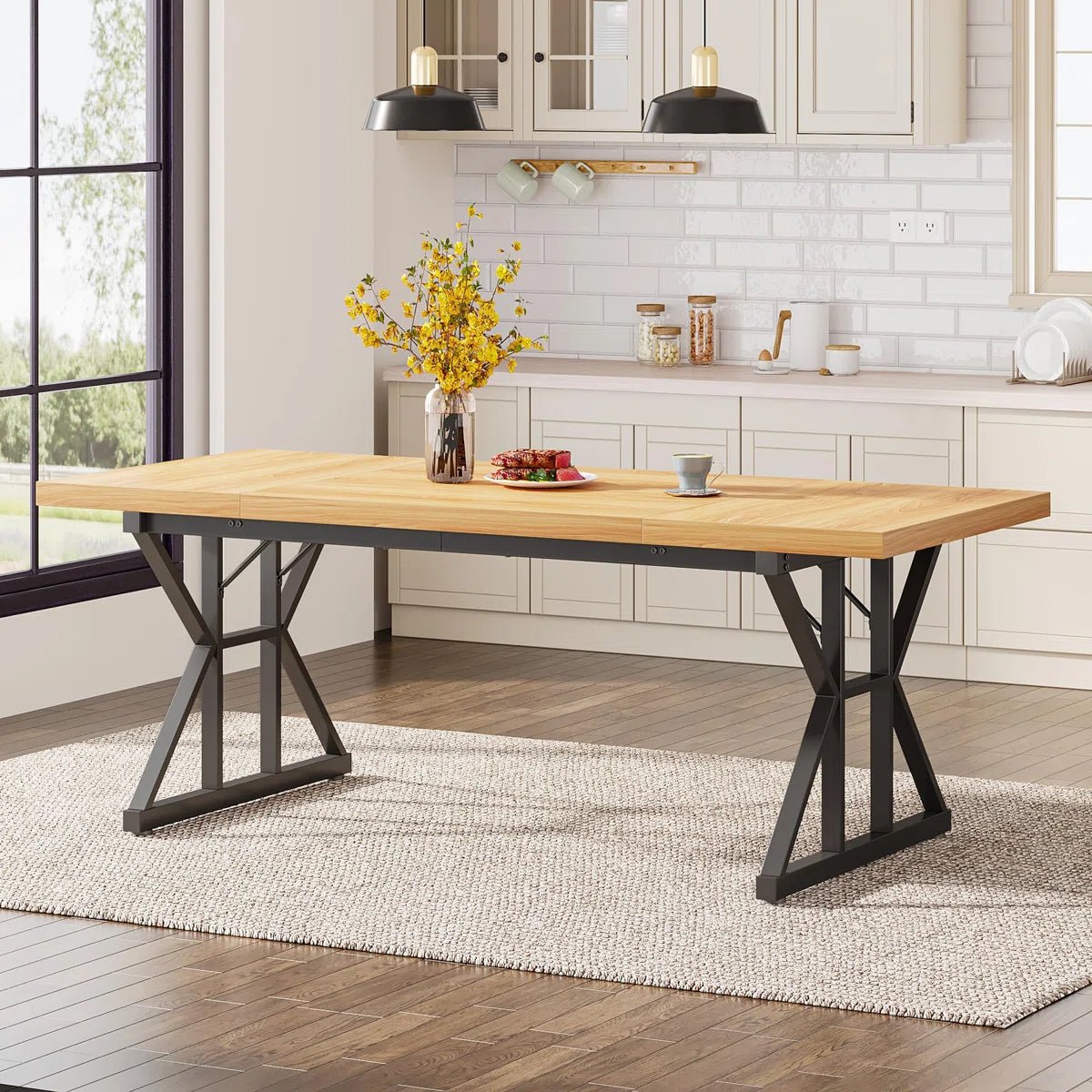 Taneja Metal Base Dining Table - From Where - 