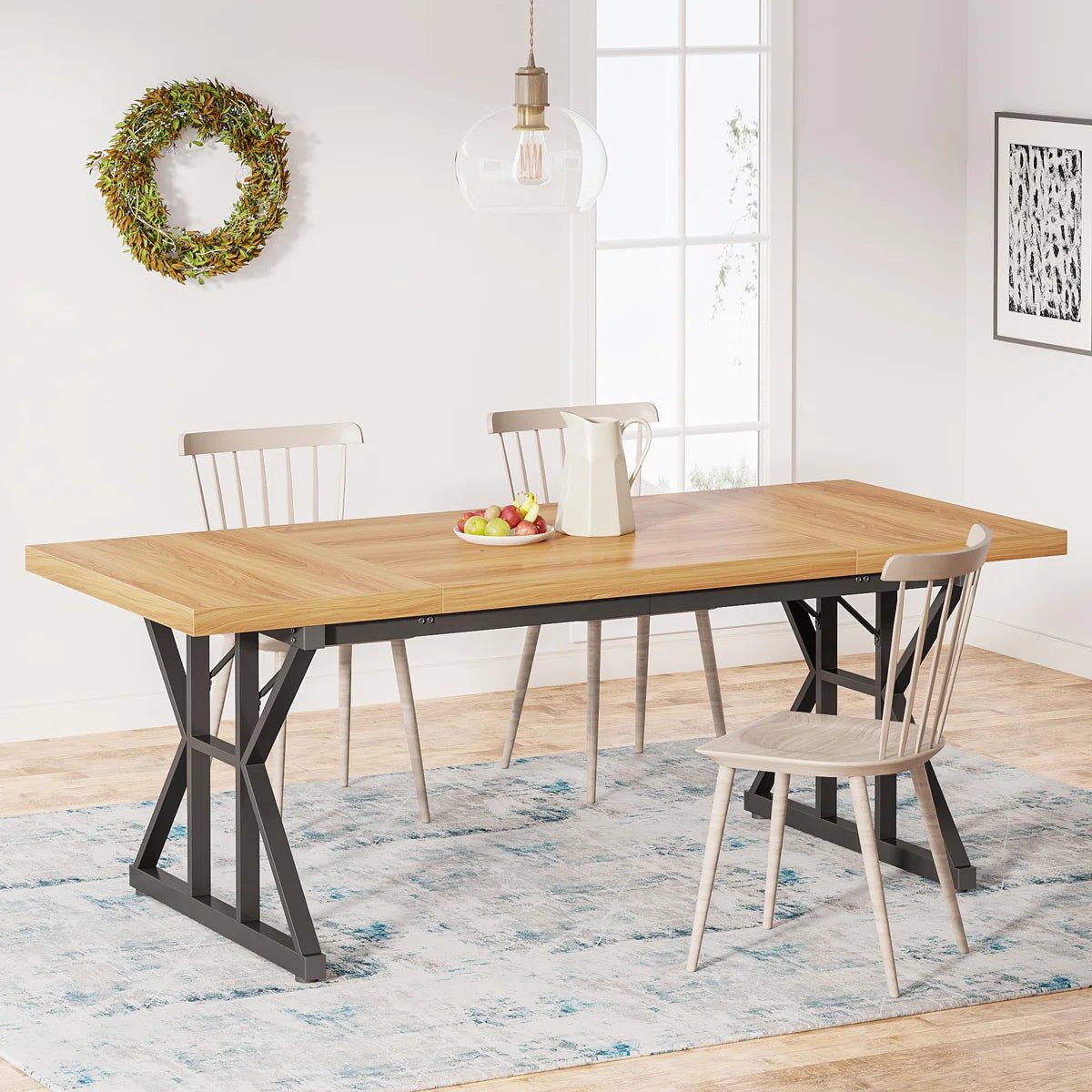 Taneja Metal Base Dining Table - From Where - 