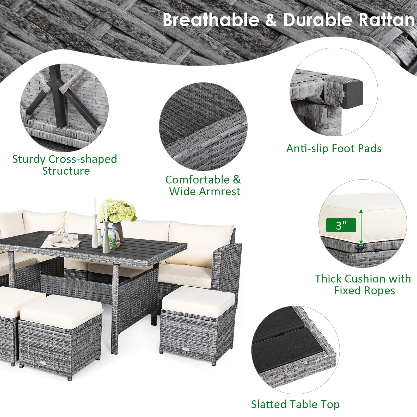 Tangkula 7 Pieces Patio Furniture Set - From Where - 