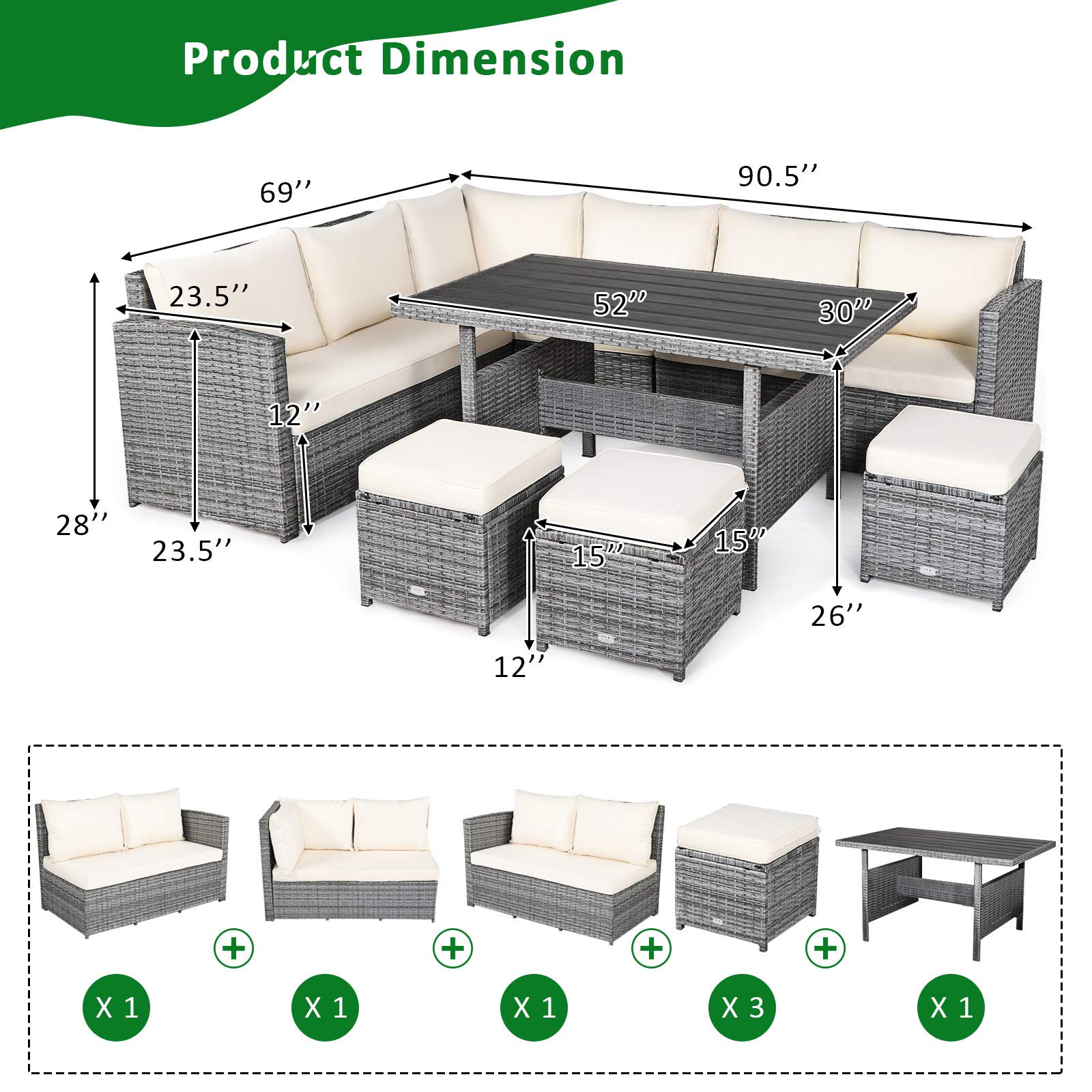 Tangkula 7 Pieces Patio Furniture Set - From Where - 