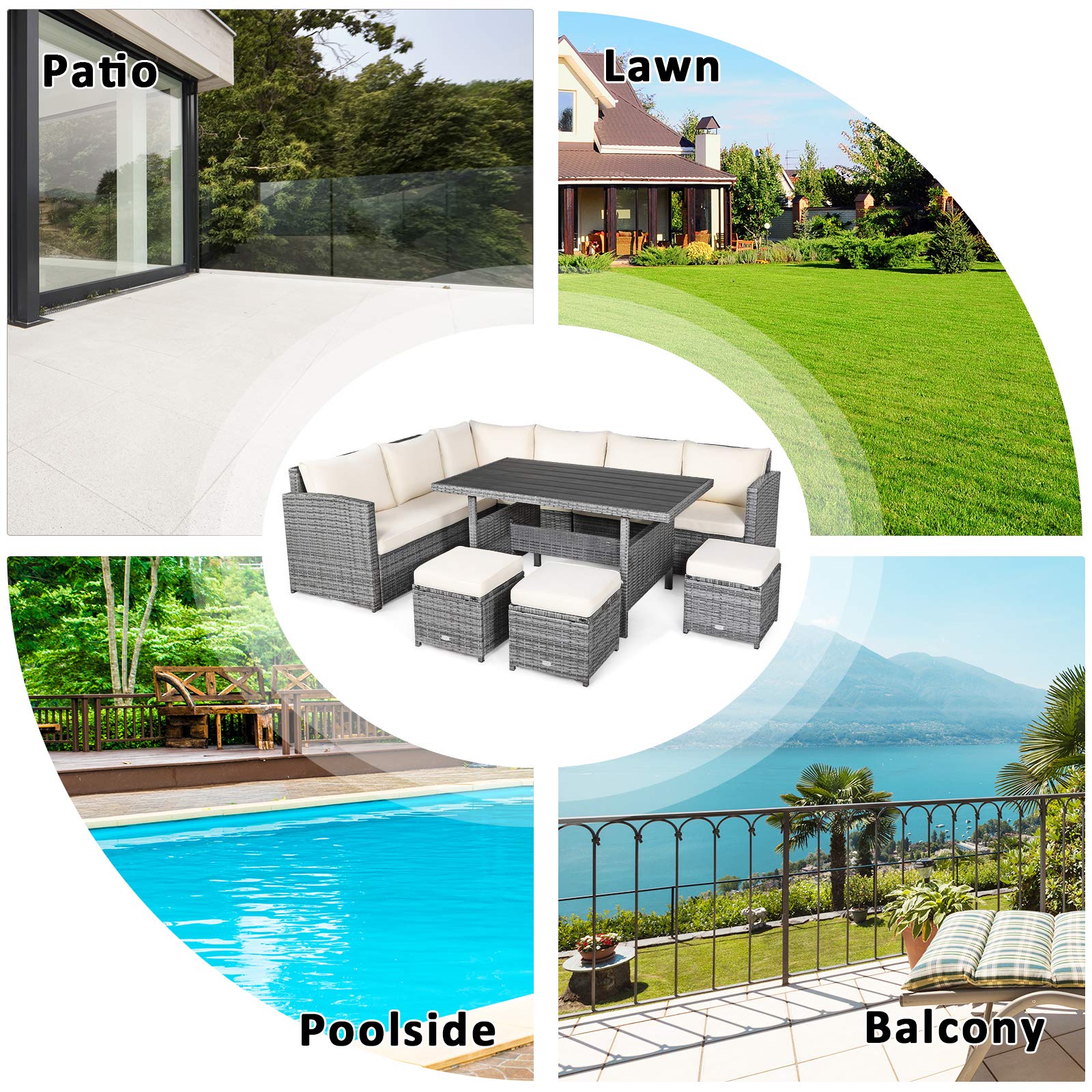 Tangkula 7 Pieces Patio Furniture Set - From Where - 