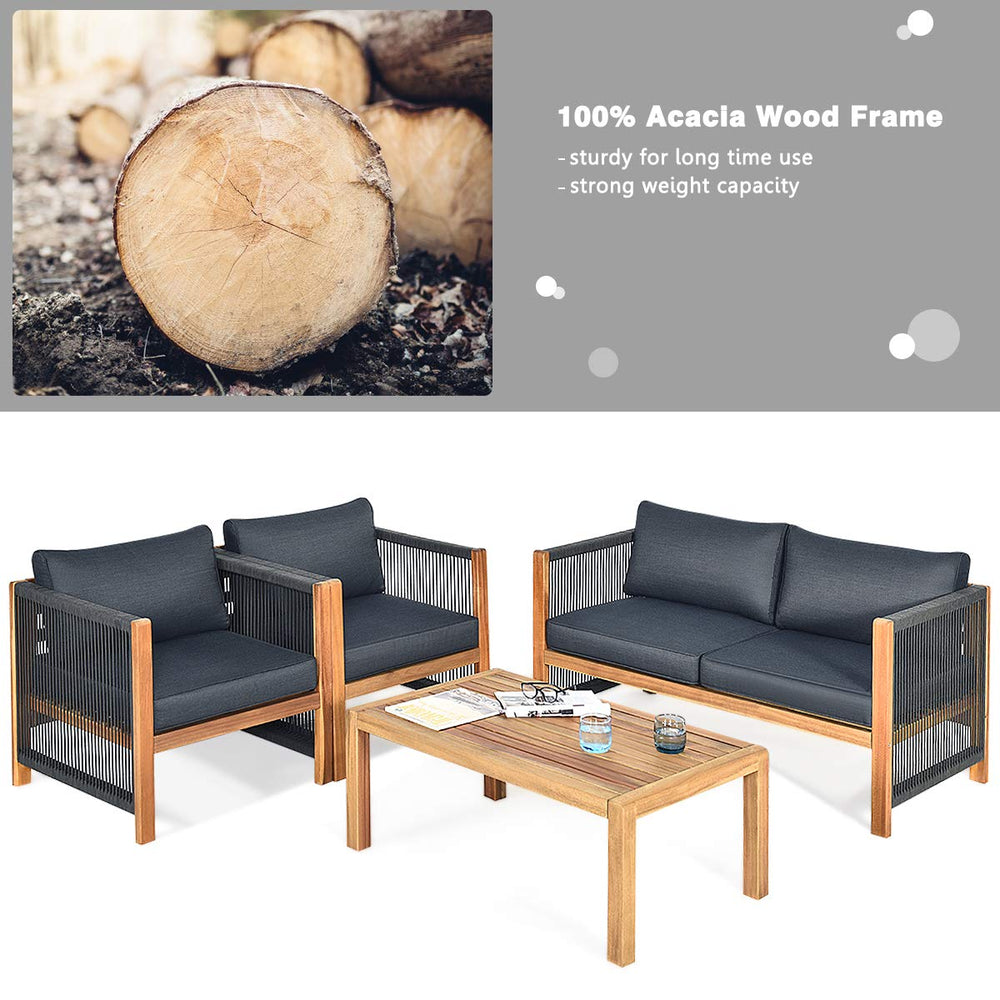 Tangkula Outdoor Wood Furniture Set - From Where - 