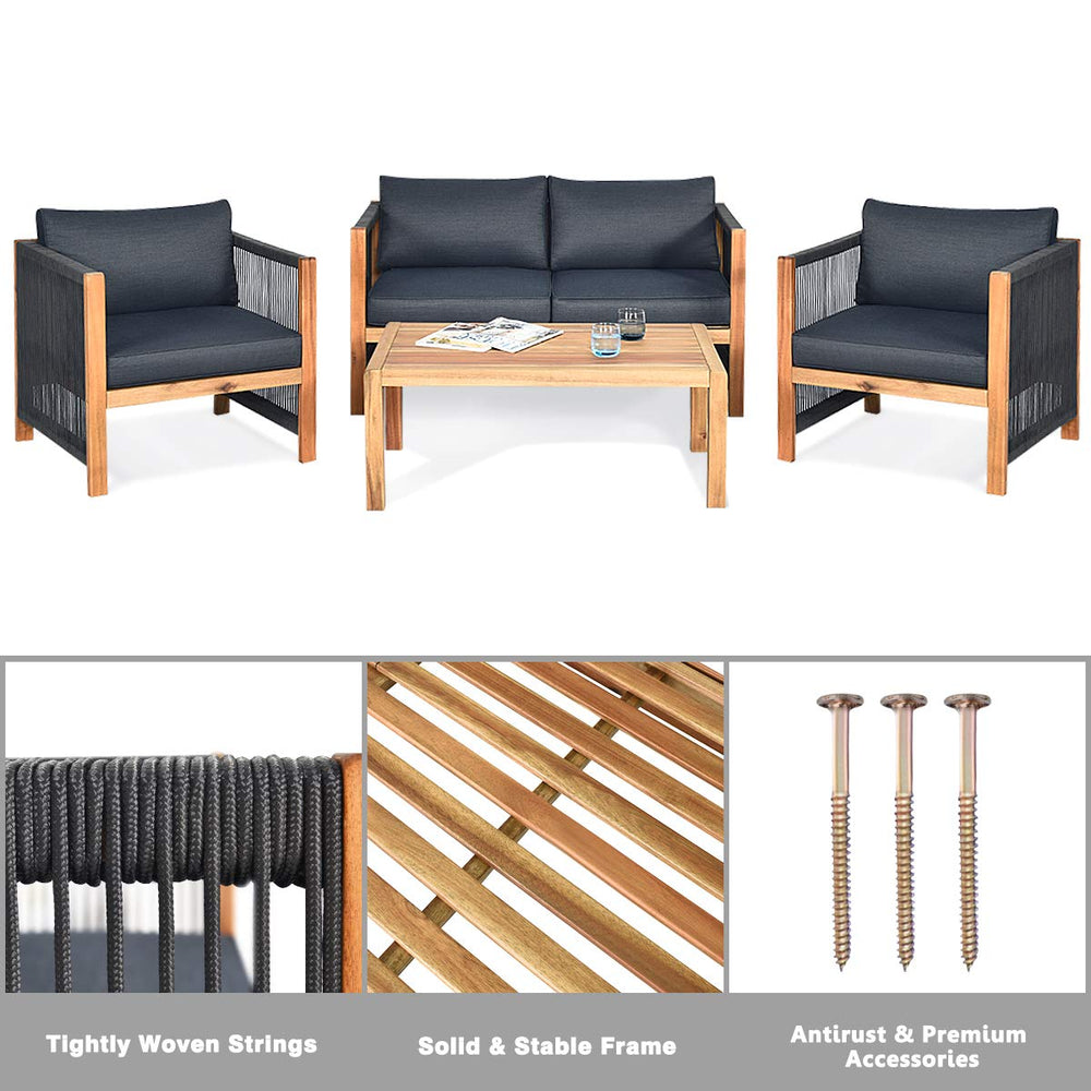 Tangkula Outdoor Wood Furniture Set - From Where - 