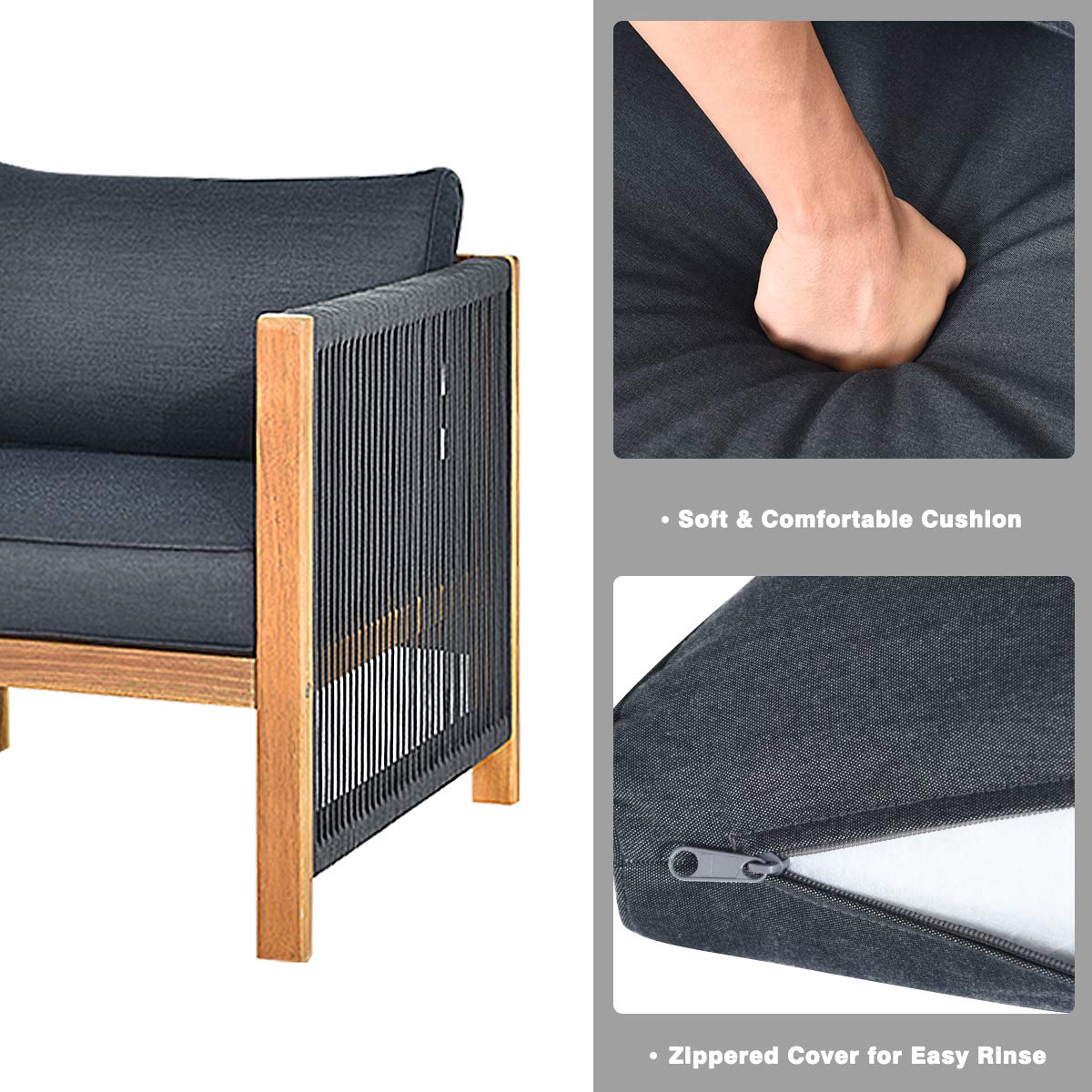 Tangkula Outdoor Wood Furniture Set - From Where - 