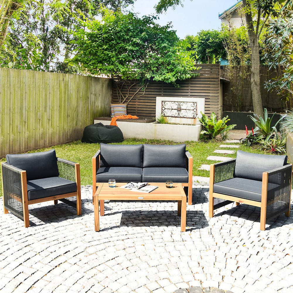 Tangkula Outdoor Wood Furniture Set - From Where - 