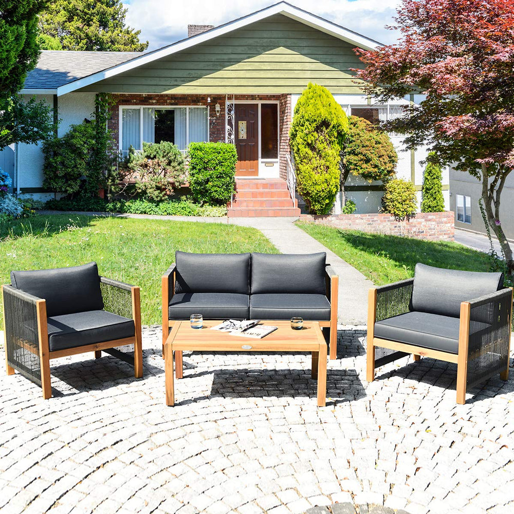 Tangkula Outdoor Wood Furniture Set - From Where - 
