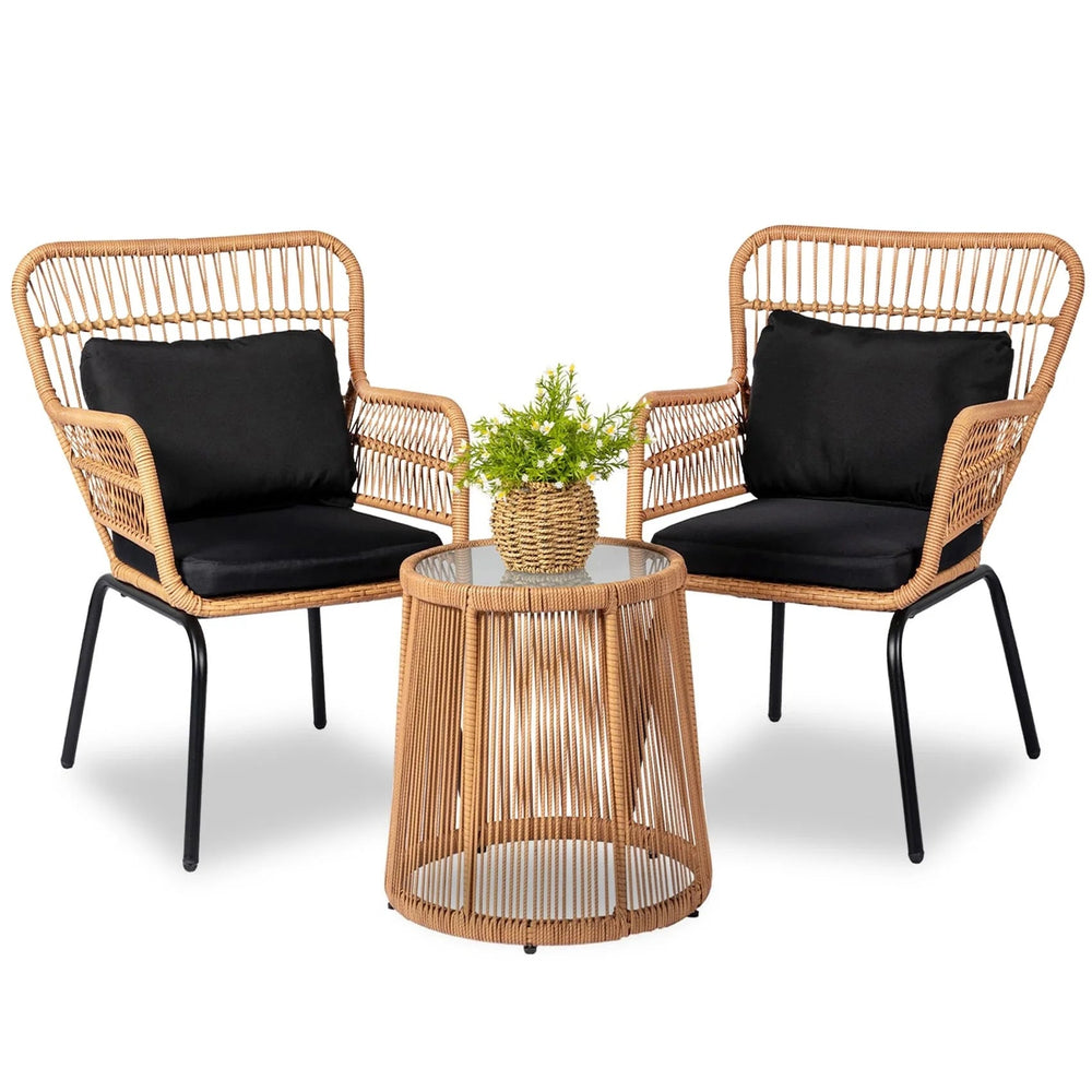 Tappio 3 - Piece Rattan Patio Set - From Where -