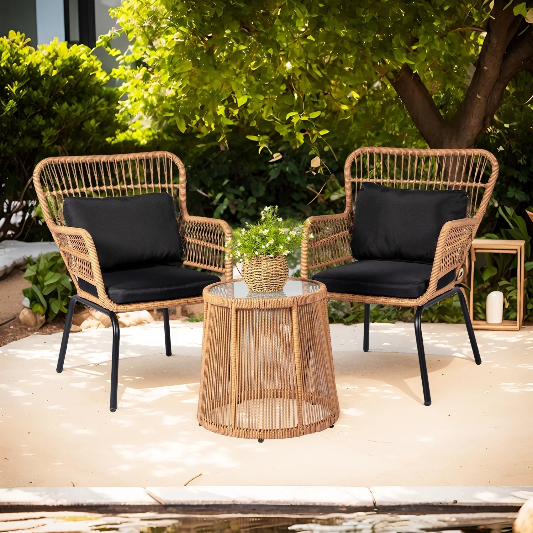 Tappio 3 - Piece Rattan Patio Set - From Where - 