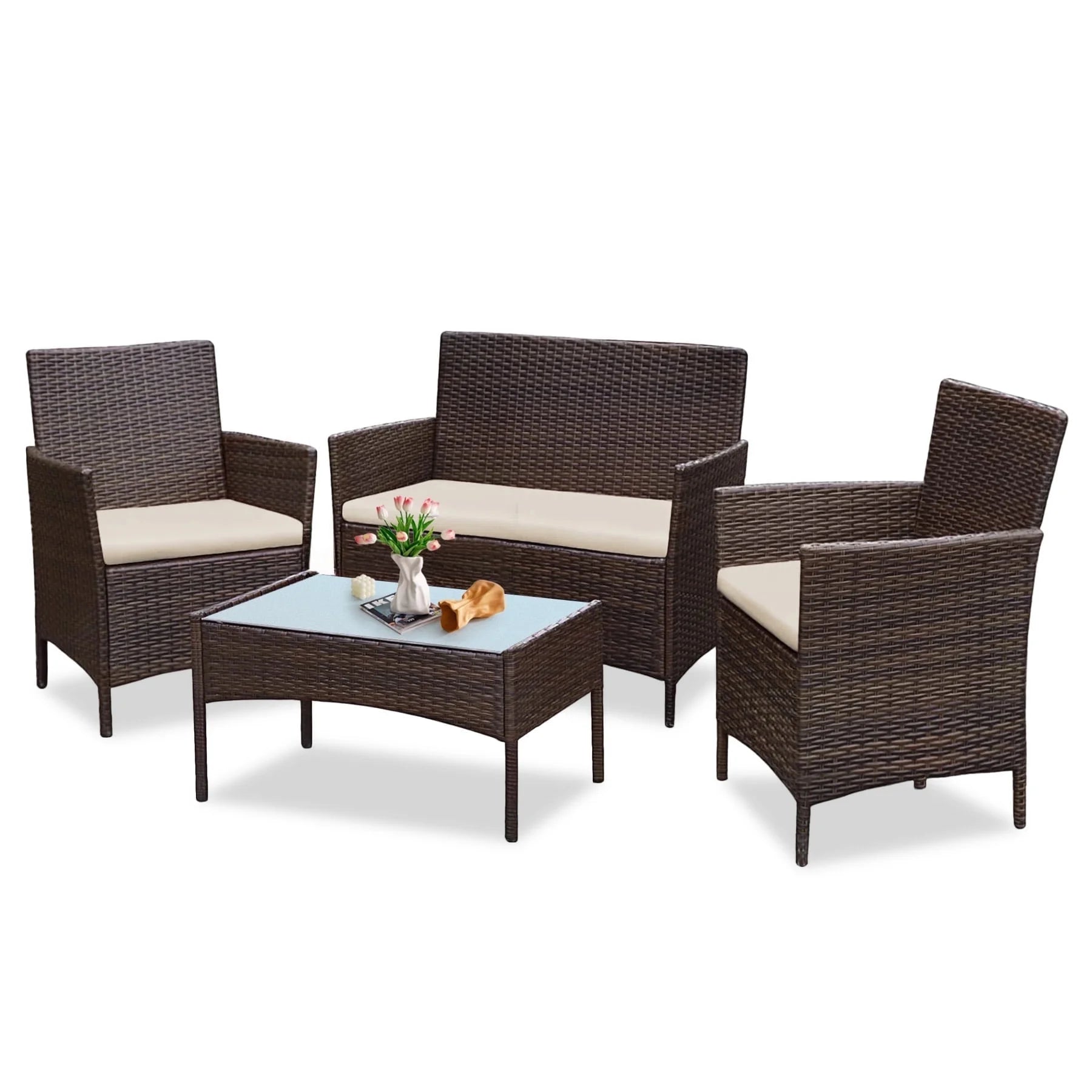Tappio 4 - Piece Wicker Conversation Set - From Where - 