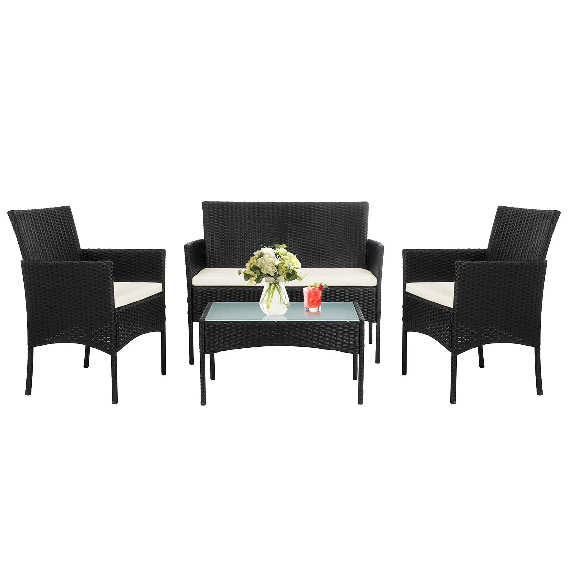 Tappio 4 - Piece Wicker Conversation Set - From Where - 