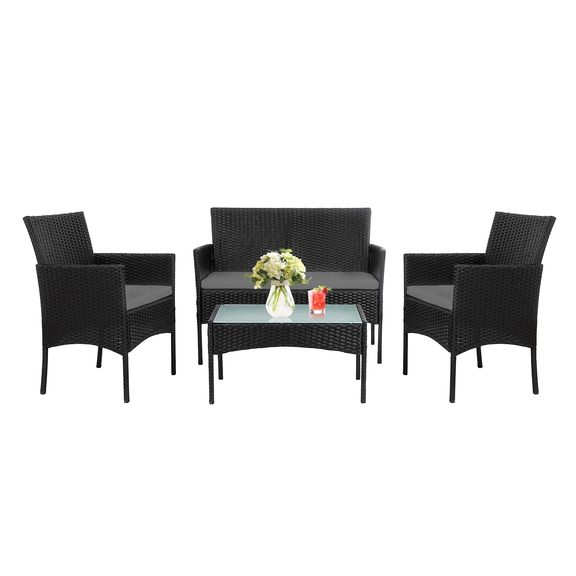 Tappio 4 - Piece Wicker Conversation Set - From Where - 