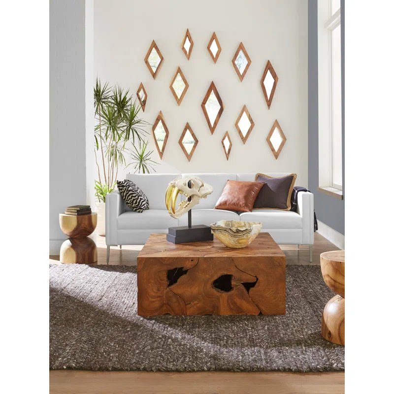 Teak Solid Wood Block Coffee Table - From Where - 