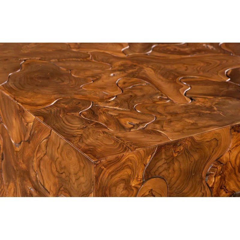 Teak Solid Wood Block Coffee Table - From Where - 